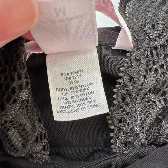 Victorias Secret‎ Medium Black Teddy Tank Top Lace Sheer - Picture 6 of 6